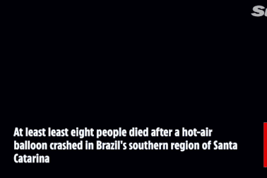 Brazil: Khinh khí cầu chở 21 người cháy như đuốc giữa không trung