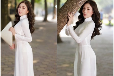 Nữ MC thể thao quyến rũ trong tà áo dài, cuốn hút người đối diện