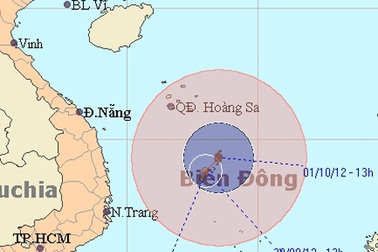 Áp thấp mạnh thành bão hướng vào vùng biển nước ta