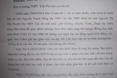 Hiệu trưởng báo cáo về vụ nữ sinh đánh nhau trong lớp