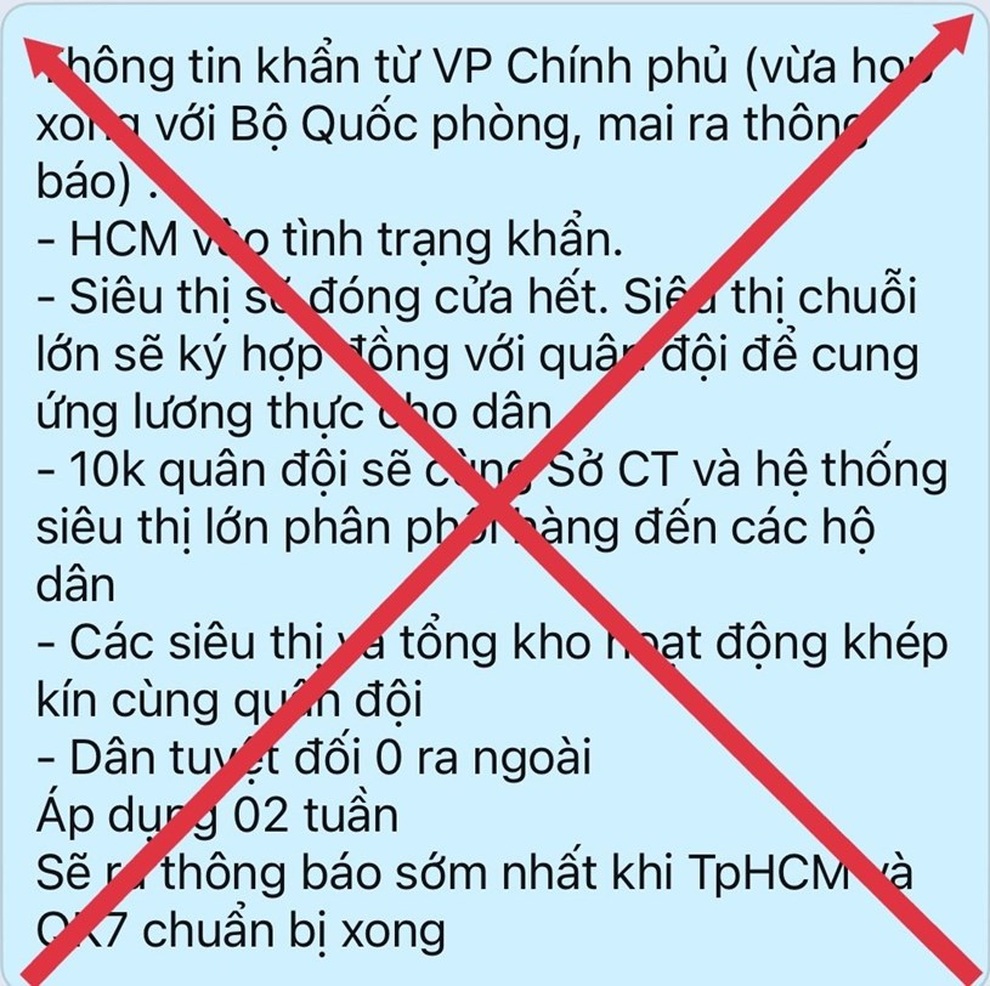 Thông tin TPHCM vào tình trạng khẩn, siêu thị đóng cửa là sai sự thật - 1 Thông tin TPHCM vào tình trạng khẩn, siêu thị đóng cửa là sai sự thật - 1