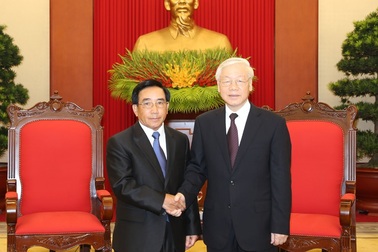 Tổng Bí thư Nguyễn Phú Trọng tiếp Đoàn đại biểu cấp cao Đảng, Nhà nước Lào