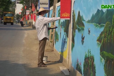 Cuốn hút con đường bích họa chào mừng ngày bầu cử