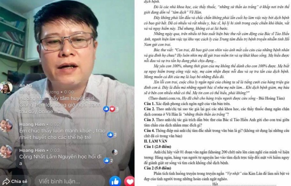 Học sinh Vĩnh Phúc viết về “người thầy dũng sĩ” trong “bão dịch” Covid-19 - 2 Học sinh Vĩnh Phúc viết về “người thầy dũng sĩ” trong “bão dịch” Covid-19 - 2