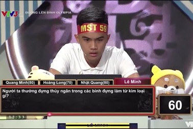 Phần thi Khởi động của Lê Minh - vô địch Olympia Tháng 2 Quý 4