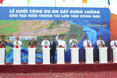 Khởi công luồng tàu biển trọng tải lớn vào sông Hậu 