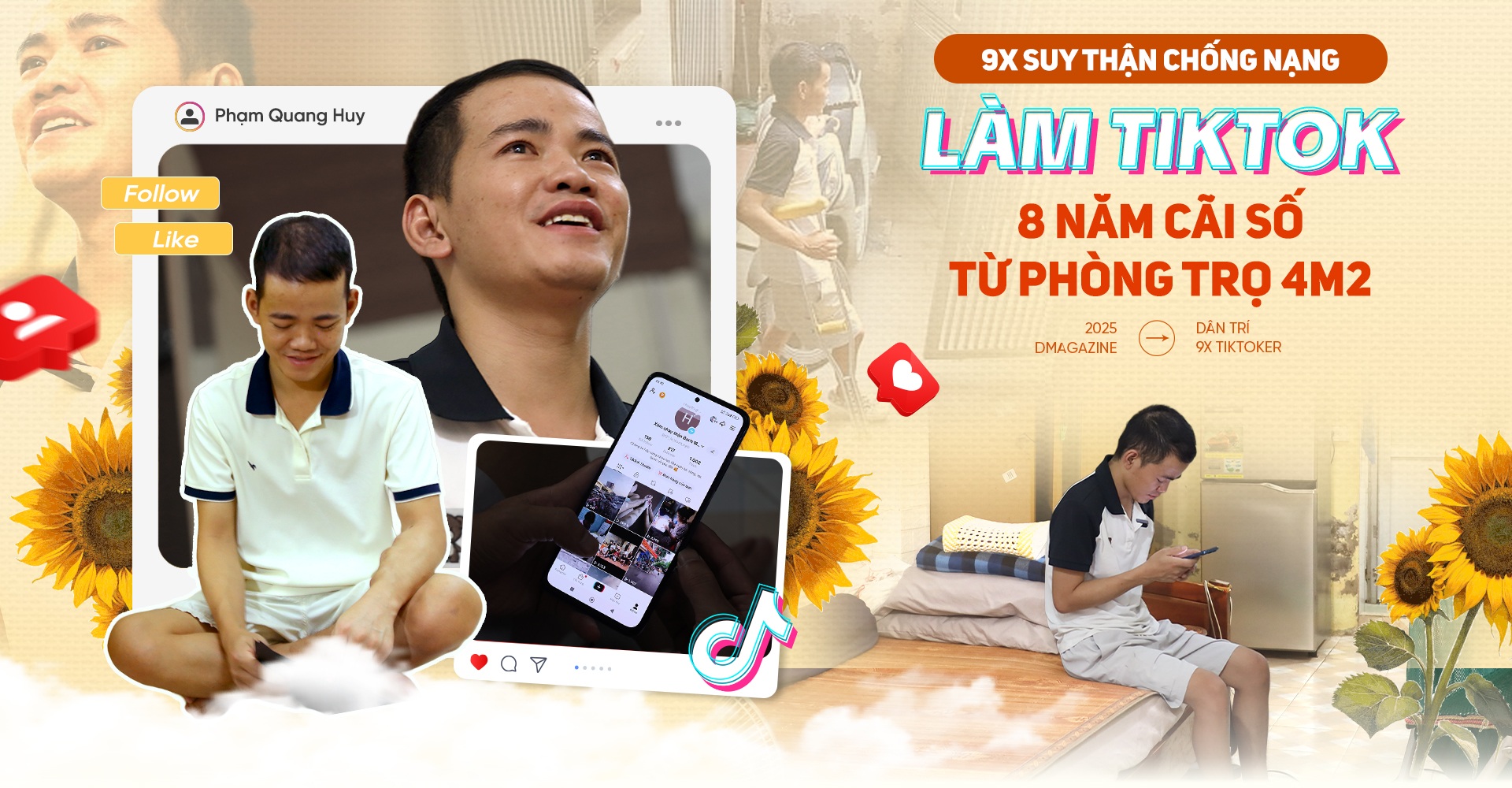 9X suy thận chống nạng làm TikTok, 8 năm "cãi số" từ phòng trọ 4m2