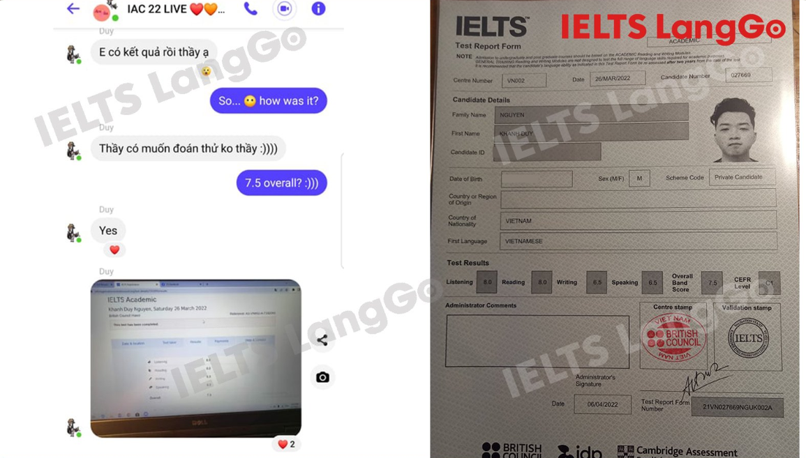 IELTS LangGo: Trung tâm có tỷ lệ học viên vượt band điểm đáng ngưỡng mộ - 2 IELTS LangGo: Trung tâm có tỷ lệ học viên vượt band điểm đáng ngưỡng mộ - 2
