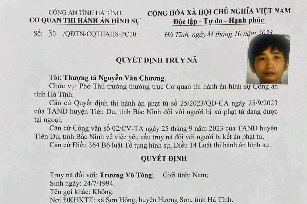 Truy nã Trương Võ Tòng tội giao cấu với người dưới 16 tuổi - 1 Truy nã Trương Võ Tòng tội giao cấu với người dưới 16 tuổi - 1