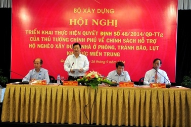 Sẽ có 40.000 hộ nghèo miền Trung được hỗ trợ xây nhà tránh bão