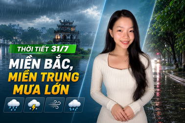 Thời tiết 31/7: Vùng xoáy thấp gây mưa lớn, triều cường dâng cao ở Nam Bộ