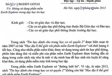 Bộ GD-ĐT yêu cầu dừng sử dụng phần mềm có hình “đường lưỡi bò” 