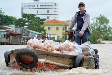 Lái đò chợ nổi chật vật mưu sinh trong mùa dịch