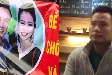 Chồng Jennifer Phạm về nước sau vụ trưng băng rôn đòi đối thoại