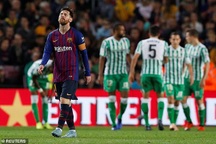 Messi lập cú đúp, Barcelona vẫn thua sốc Betis