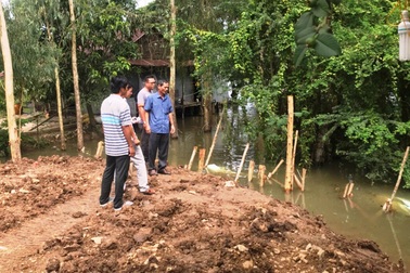 Vỡ cống kiểm soát lũ, người dân căng mình vá đến 23h đêm