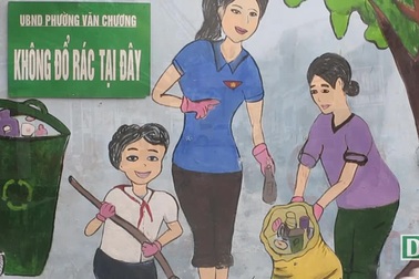 Hàng loạt tranh tường chống bãi rác tự phát bừa bãi ở Hà Nội