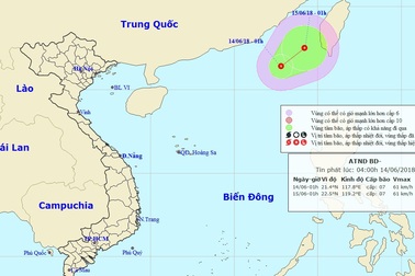 Xuất hiện áp thấp nhiệt đới trên Biển Đông