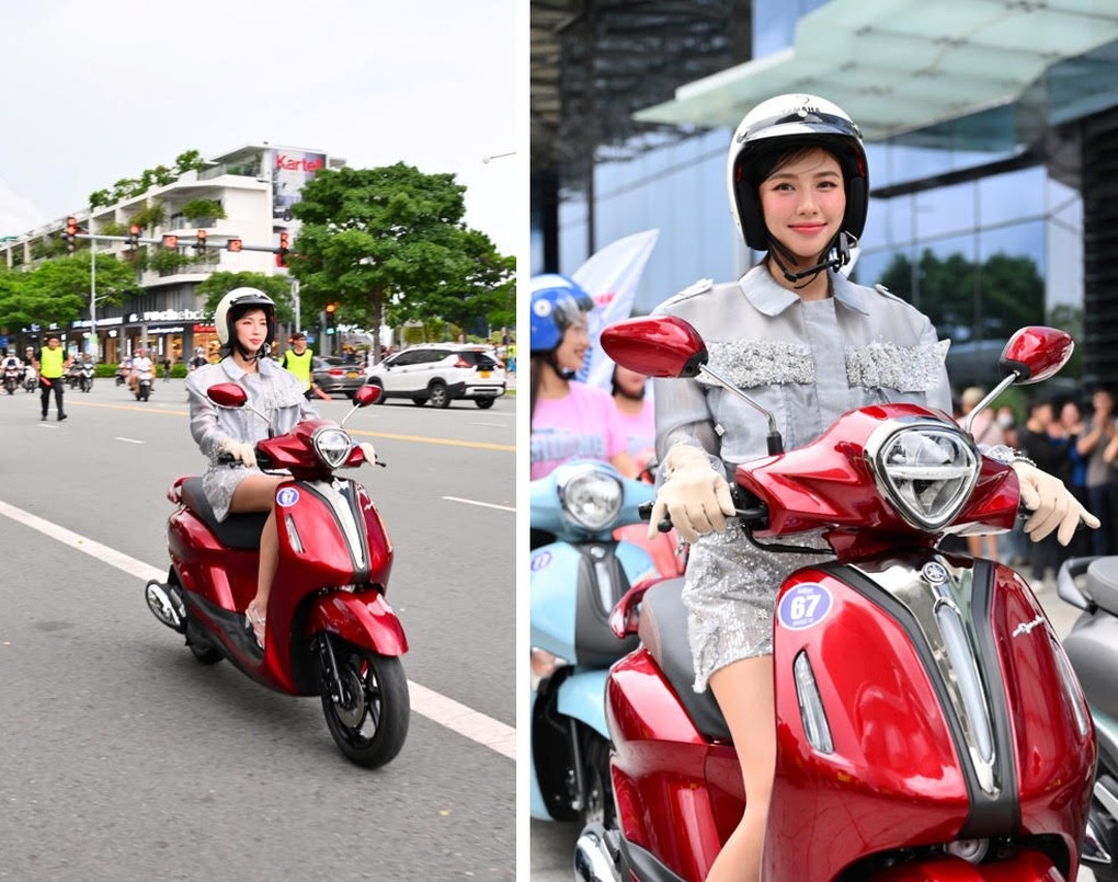 Hoa hậu Thùy Tiên gây chú ý với nhan sắc xinh đẹp khi chạy Yamaha Grande trên phố - 2 Hoa hậu Thùy Tiên gây chú ý với nhan sắc xinh đẹp khi chạy Yamaha Grande trên phố - 2
