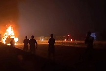 Ô tô đầu kéo cháy ngùn ngụt trên cao tốc Nội Bài - Lào Cai