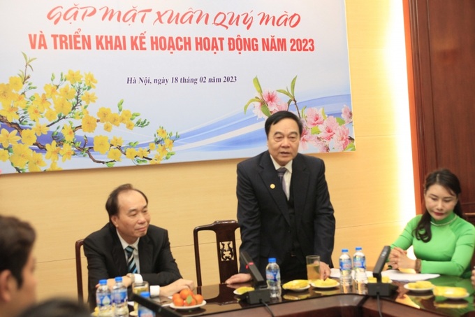 Ông Nguyễn Hải Hữu, Chủ tịch Hội Đào tạo – Phát triển nghề làm đẹp Việt Nam  phát biểu  về định hướng phát triển trong năm 2023