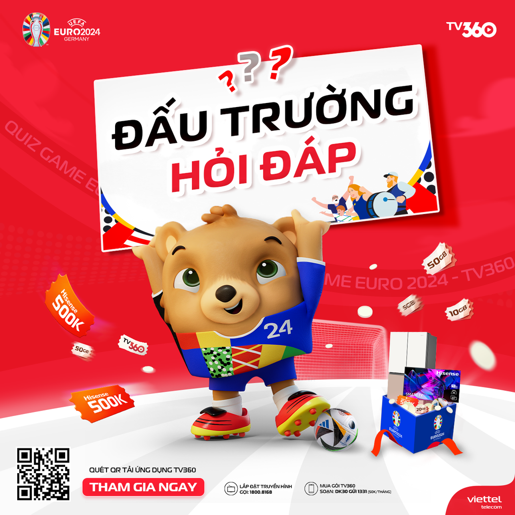 Cơ hội trúng hàng trăm nghìn món quà khi xem Euro trên TV360 - 3 Cơ hội trúng hàng trăm nghìn món quà khi xem Euro trên TV360 - 3