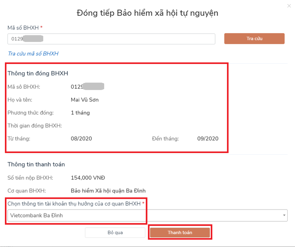Gia hạn thẻ BHYT hộ gia đình và đóng BHXH tự nguyện trên Cổng DVC Quốc gia - 10 Gia hạn thẻ BHYT hộ gia đình và đóng BHXH tự nguyện trên Cổng DVC Quốc gia - 10