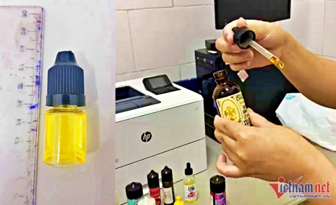 Cơ quan y tế thu mẫu hút, dung dịch trong thuốc lá điện tử để phân tích thành phần.