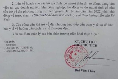 Nóng: Một xã ở Sơn La "bắt" con em địa phương phải về ăn Tết trước 22 ngày