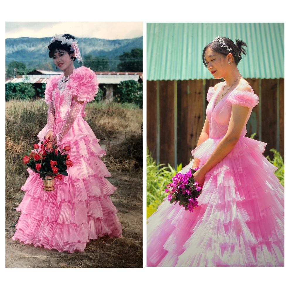 Nhà thiết kế 9x tự cosplay váy cưới 30 năm trước của mẹ - 2 Nhà thiết kế 9x tự cosplay váy cưới 30 năm trước của mẹ - 2