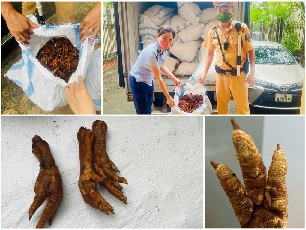 CSGT Hà Nội phát hiện 1,4 tấn chân gà không rõ nguồn gốc - 1 CSGT Hà Nội phát hiện 1,4 tấn chân gà không rõ nguồn gốc - 1