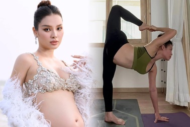 Phương Trinh Jolie: Bầu 8 tháng vẫn tập yoga, khoe dáng gợi cảm
