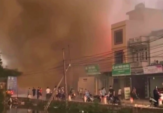 Hiện trường vụ cháy (Ảnh cắt từ clip).