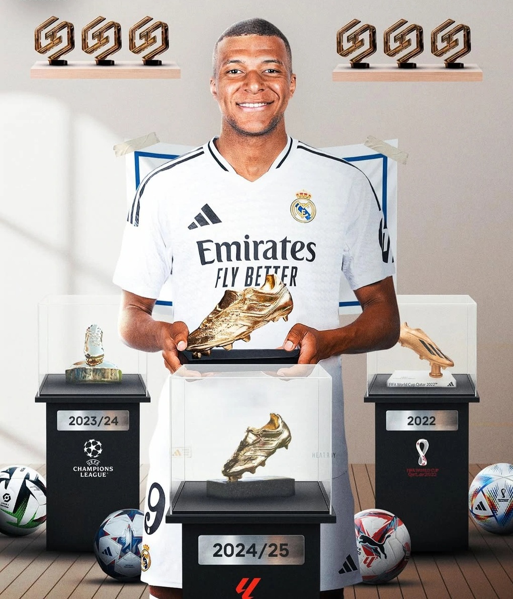 Mbappe đoạt Chiếc giày vàng, tái hiện thành tích của Ronaldo và Messi - 2 Mbappe đoạt Chiếc giày vàng, tái hiện thành tích của Ronaldo và Messi - 2