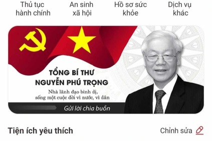 Gửi lời chia buồn, tri ân Tổng Bí thư Nguyễn Phú Trọng trên VNeID