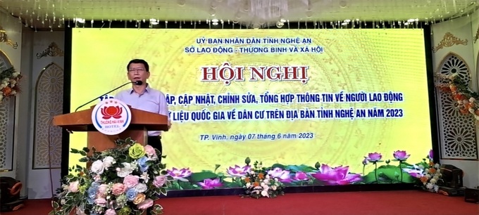 Phó Giám đốc Sở LĐ-TB&XH tỉnh Nghệ An Vi Ngọc Quỳnh phát biểu khai mạc tại Hội nghị