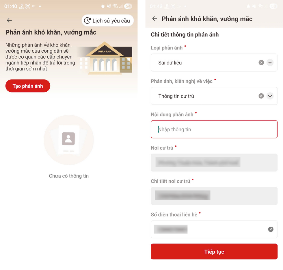 Hướng dẫn tạo phản ánh chỉnh sửa thông tin cư trú trên ứng dụng VNeID - 4 Hướng dẫn tạo phản ánh chỉnh sửa thông tin cư trú trên ứng dụng VNeID - 4