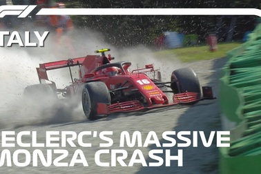 Pha tai nạn nghiêm trọng của Charles Leclerc trên đường đua Monza