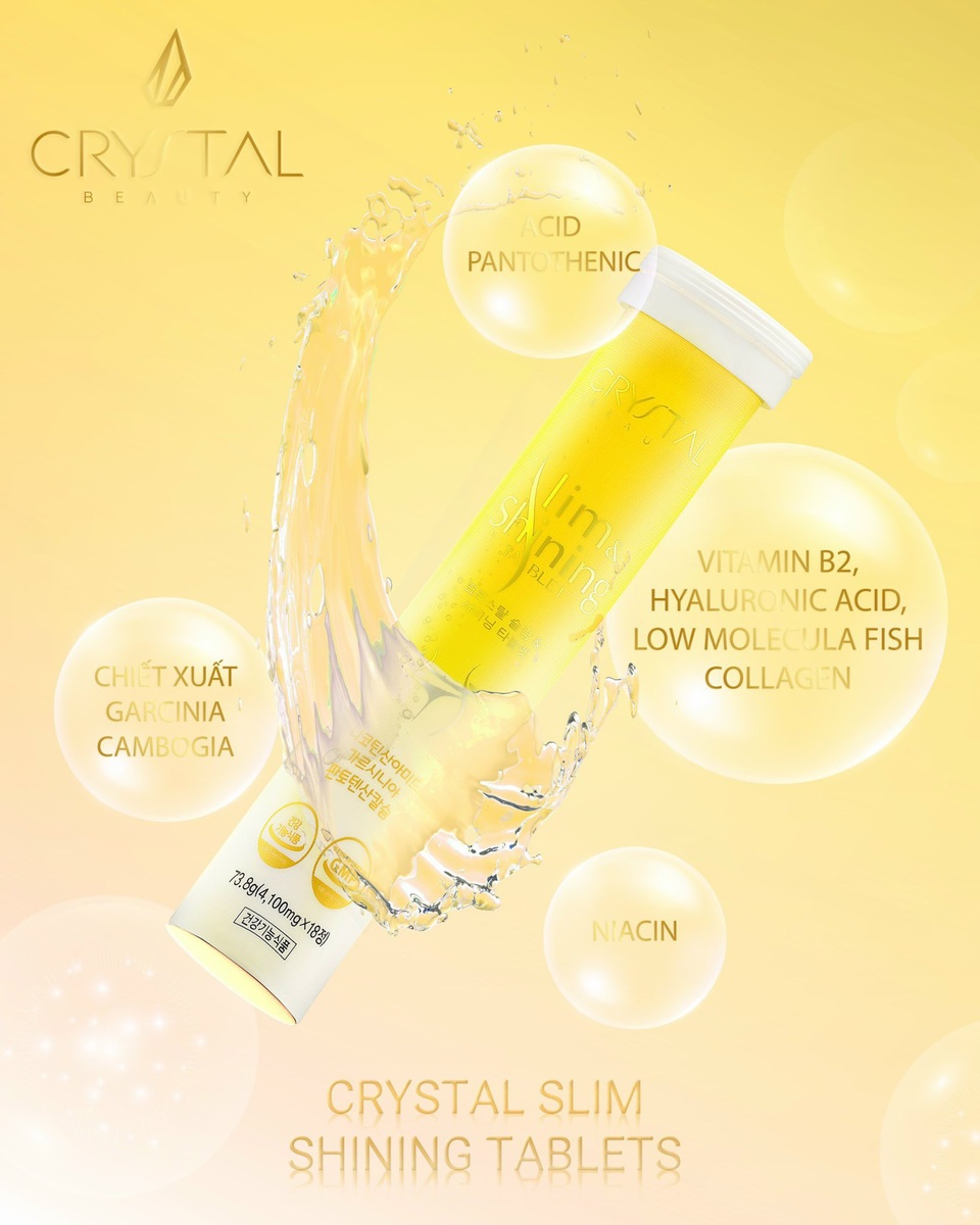 Viên sủi giảm cân an toàn từ Hàn Quốc Crystal Slim Shinning - 4 Viên sủi giảm cân an toàn từ Hàn Quốc Crystal Slim Shinning - 4