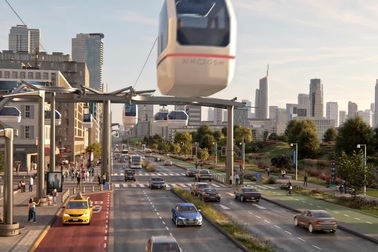 Đi cáp treo tốc độ 40km/h không cần dừng, giúp giảm tắc đường hiệu quả