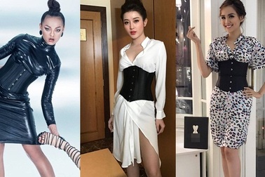 Soi bí quyết “ăn gian” vòng eo của Huyền My cùng dàn chân dài