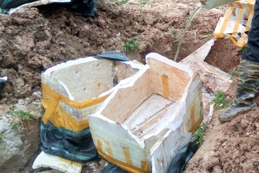 Bắt xe ô tô vận chuyển hơn 1 tấn nầm lợn bốc mùi hôi thối