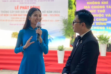 Hoa hậu Nguyễn Thanh Hà hưởng ứng chiến dịch Tết trồng cây