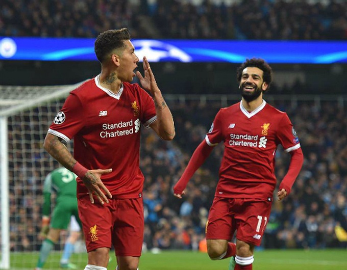 Firmino giúp Liverpool thắng cả hai lượt trận trước Man City. Ảnh: DM.