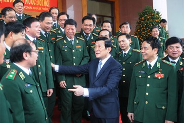 Chủ tịch nước Trương Tấn Sang: Phải quan tâm rèn binh, chỉnh cán
