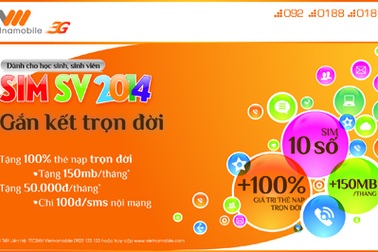 Vietnamobile ưu đãi khủng sinh viên, học sinh Việt Nam