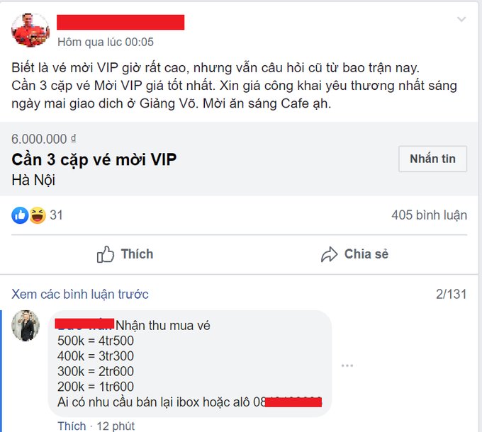 Sát giờ G, dân chợ đen thu mua vé trận Việt Nam và Thái Lan bất chấp giá - Ảnh 1. Sát giờ G, dân chợ đen thu mua vé trận Việt Nam và Thái Lan bất chấp giá - Ảnh 1.