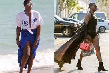 "Sao" đồng tính EJ Johnson điệu đà ra biển