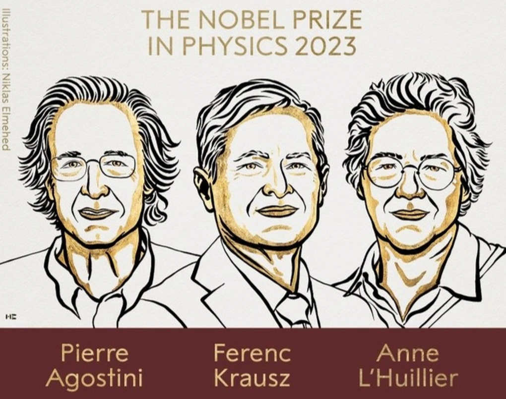 Giải Nobel Vật lý 2023 vinh danh 3 nhà khoa học - 1 Giải Nobel Vật lý 2023 vinh danh 3 nhà khoa học - 1