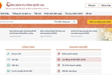 65 dịch vụ công tích hợp, cung cấp trên Cổng dịch vụ công Quốc gia